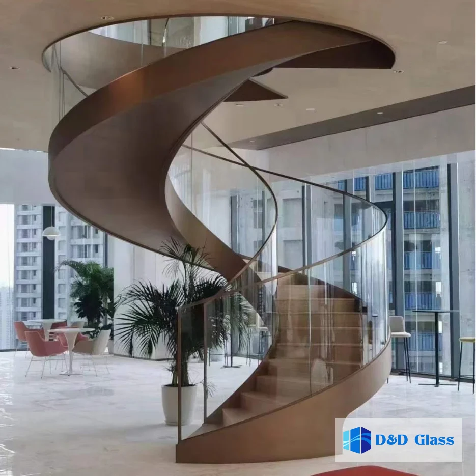 railing tangga curve glass tempered